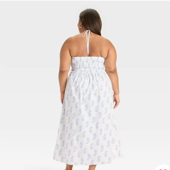 Universal Thread Blue Paisley Halter Maxi Dress - Picture 2 of 3